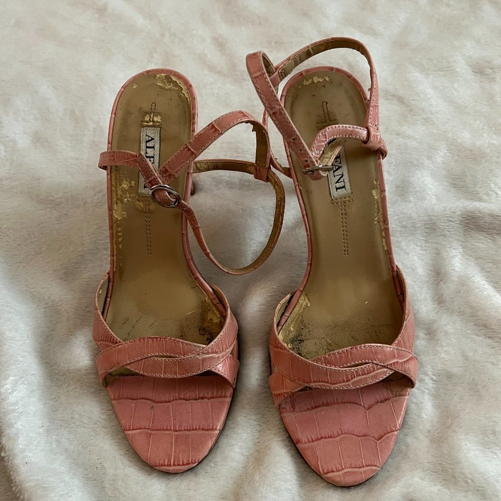 Alfani Peach Faux Alligator Leather Pumps